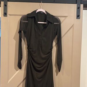 MADEWELL Long Sleeve polo midi dress